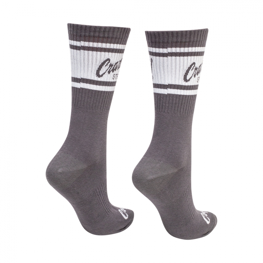 Vysoké športové ponožky šedo biele